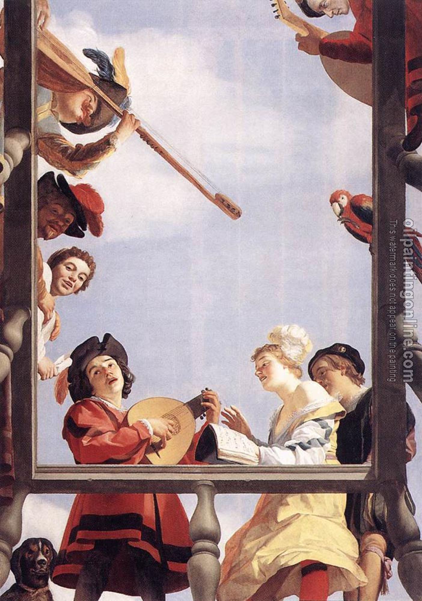 Gerrit van Honthorst - Musical Group On A Balcony